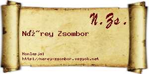 Nérey Zsombor névjegykártya